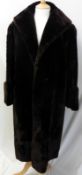 A Dark Brown Beaver Full Length Fur Coat, with large shawl collar and turned back cuff detail,