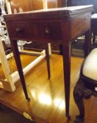 An early 19th Century Mahogany Square Work Table with double fold top, single drawer and single