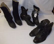 Three pairs of Ladies late 19th/early 20th Century Ankle Boots (all A/F)