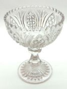 A John Derbyshire Clear Pressed Glass Pedestal Sugar Bowl, circa 1874, 6 ½” high