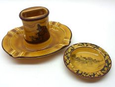 A Royal Doulton Series Ware Combination Matchbox Holder/Ashtray, decorated with scene of witch at