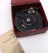 A George Philip & Son Vintage Handy Theodolite in original box with instructions, 4 ¼” diameter