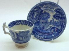 Six Spode Blue Italian Coffee Cans and Saucers