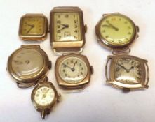 A Mixed Lot comprising: a Gents 2nd quarter of the 20th Century 9ct Gold Cased Wristwatch, un-