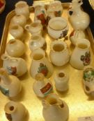 A Tray of various assorted Crested China Wares, to include some W H Goss, including some of East