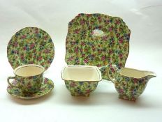 A Royal Winton Grimwades Kew pattern part Tea Service, comprising six Cups, six Saucers, six Side