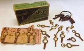 A Box containing a quantity of late 19th/early 20th Century Pocket Watch/Fob Watch Keys, including