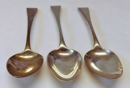 A group of three Antique Dessert Spoons, Old English pattern, including a Scottish example (3)