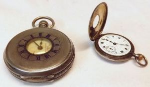A Mixed Lot comprising: 2nd quarter of the 20th Century Silver Cased Half-Hunter Pocket Watch, the