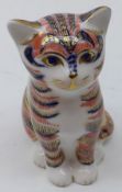A Royal Crown Derby Paperweight “Cottage Kitten”, gilt button, boxed, 3 ¼” high