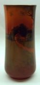 A Royal Doulton Tapering Vase, decorated with a rural scene at sunset, bearing signature H Morrey, 8