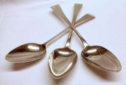 A pair of George III Tablespoons, Old English pattern, London 1808, Maker WS; together with a