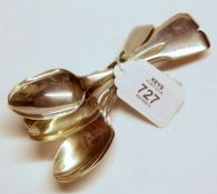 A set of six Victorian Teaspoons, Fiddle pattern, London 1847, Makers JS&AS, weighing