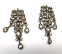 A pair of early 20th Century Chandelier style paste-set Earrings