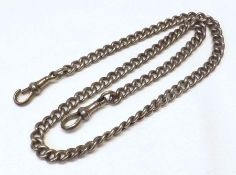 A hallmarked Silver Curb Link Watch Chain with two snaps, 45mm long, weighing approximately 40 gm