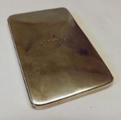 A good quality George V Card Case of plain polished rectangular form, each side bearing a lion crest