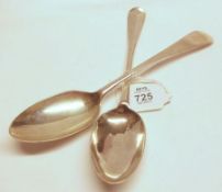 A George I Tablespoon, Hanoverian Rattail pattern, London 1719, Makers Mark almost erased, 8”