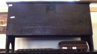 An 18th/19th Century Provincial Oak Blanket Box of plank form, fitted with later lock plate, 36”