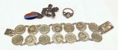 A Mixed Lot including Coin Bracelet, Ring, Brooch etc