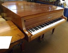 A 20th Century Baby Grand Piano, in polished mahogany finish case, produced by Zimmermann, 57” wide