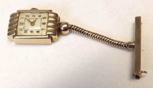 A 2nd quarter of the 20th Century Ladies 9ct Gold Cased Fob Watch of shaped rectangular design, 15