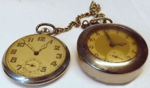 A Mixed Lot of two mid-20th Century Metal Cased Pocket Watches, one inscribed “Smiths Empire” and