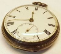 A 2nd quarter of the 20th Century Silver Cased Open Face Pocket Watch, fusee movement inscribed “