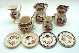 A Mixed Lot of Masons Mandalay pattern China Wares, comprising three Octagonal Jugs, two further