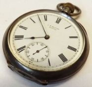 A last quarter of the 19th Century Silver Cased Open Face Pocket Watch, standard lever movement