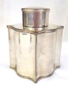 An early 20th Century Electroplated (on copper) Tea Caddy of shaped square form with push-on lid, 4”