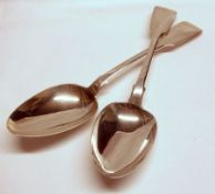 A pair of William IV Provincial Tablespoons, Fiddle pattern, Exeter 1833, Maker WRS, weighing