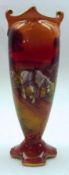 A Royal Doulton Flared Lip Tapering Vase, decorated with a horse-drawn ploughing scene at sunset,