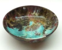 A small Royal Doulton Flambé Pedestal Bowl. decorated in a marbled finish, 6” wide