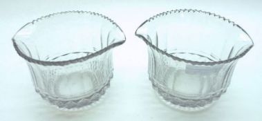 A pair of 19th Century Clear Cut Glass Double-Sided Glass Coolers, 5 ½” high