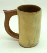 A Horn and Treen-handled Tankard, 5 ½” high