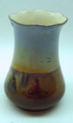 A Royal Doulton small tapering Vase, decorated with a scene of Bedouins amongst sand dunes,