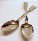 A pair of Victorian Tablespoons, Fiddle pattern, London 1839, Maker WE, weighing approximately 5