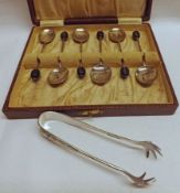 A Cased Set of Six George V Bean End Coffee Spoons, Birmingham 1932 and circa, Makers S Ltd;