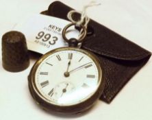 A last quarter of the 19th Century Silver Cased Fob Watch, standard un-named lever movement to a