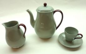 A small Wedgwood Windsor Grey Coffee Service, comprising six Cups, Saucers, Cream Jug and Coffee