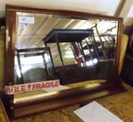 A late Victorian Mahogany Framed Overmantel Mirror, 36” wide