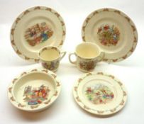 A Mixed Lot of Doulton Bunnykins Ware China, comprising two 8” Plates (A/F); a 6” Bowl and a 6 ½”