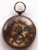 A 2nd quarter of the 19th Century Silver Cased Open Face Pocket Watch, unsigned fusee movement