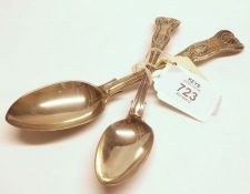 A Victorian Dessert Spoon, Double Struck Kings pattern, London 1893; and a further Kings pattern