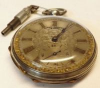A last quarter of the 19th Century Continental Silver Cased Open Face Pocket Watch, lever movement