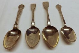 A Mixed Lot containing two Antique Dessert Spoons, Fiddle pattern, Dublin 1836 and London 1826;