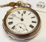 A last quarter of the 19th Century Silver Cased Open Face Pocket Watch, standard un-named lever