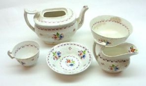 A 19th Century Puce Lustre part Tea Service, comprising Teapot (very A/F), eleven Cups and