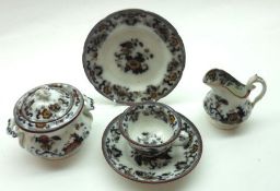 A 19th Century Davenport Nankin pattern Miniature Part Coffee Service decorated with floral