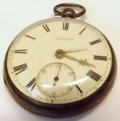 A 2nd quarter of the 19th Century Silver Open Face Pocket Watch with fusee movement inscribed “J F